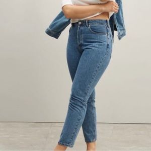 Everlane High Rise Relaxed straight Fit Denim distressed sz 29 organic cotton